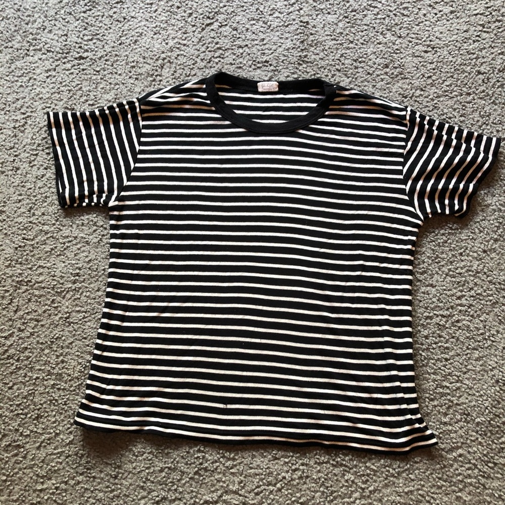 Black and White Striped John Galt Top